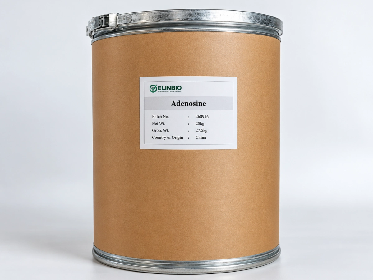 Adenosine 25 kg fiber drum packaging from ELINBIO